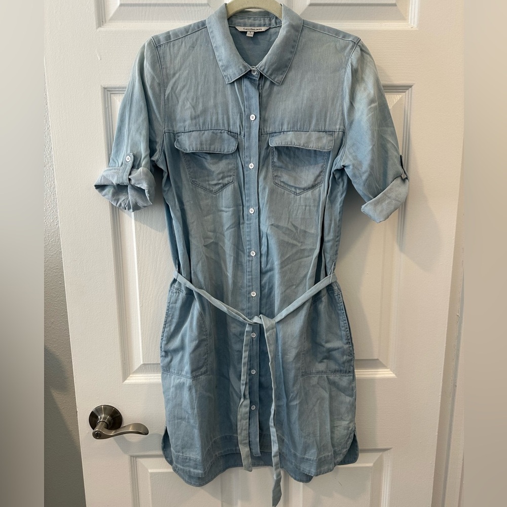 Calvin Klein Jeans Light Blue Shirt Dress | Size S